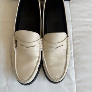 Saint Laurent Off-White Leather Loafers